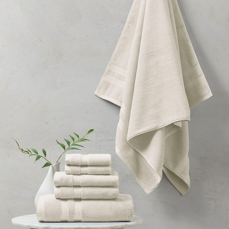 Plume 100% Cotton Feather Touch Antimicrobial Towel 6 Piece Set - BR73-2436 By Olliix