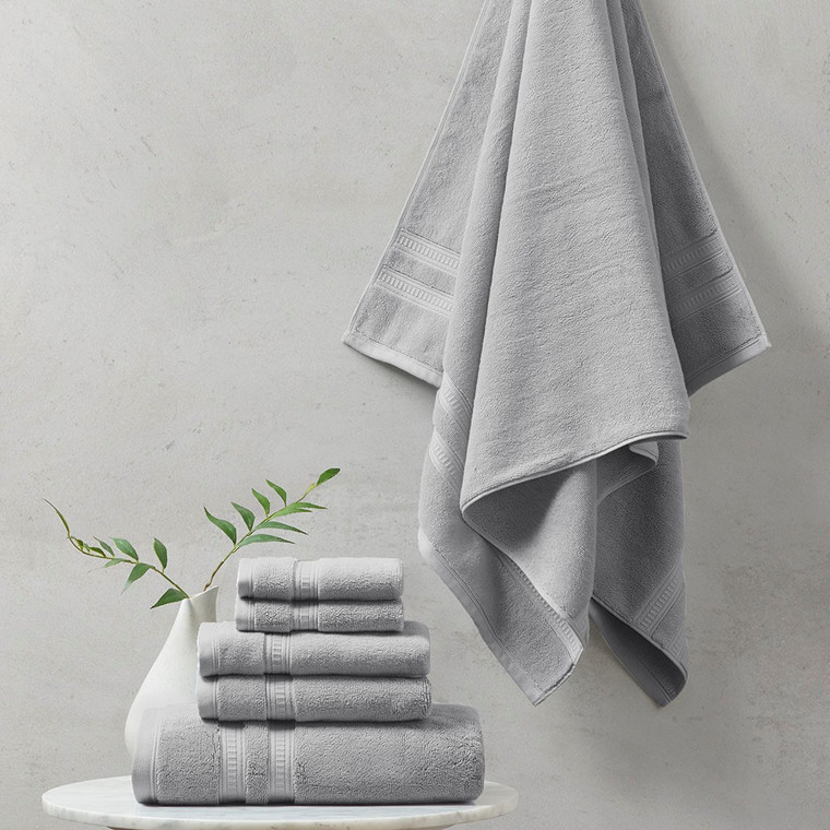Plume 100% Cotton Feather Touch Antimicrobial Towel 6 Piece Set - BR73-2439 By Olliix