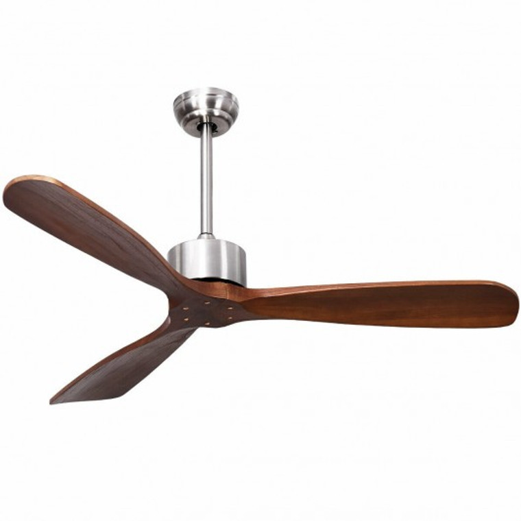 52" Modern Brushed Nickel Finish Ceiling Fan With Remote Control ES10001US