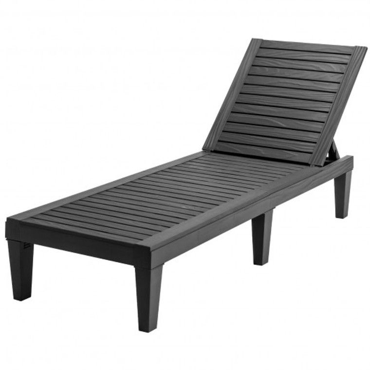 Outdoor Recliner Chair With 5-Position Adjustable Backrest-Black OP70808BK