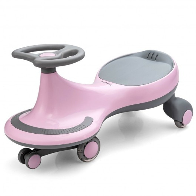 Wiggle Car Ride-On Toy With Flashing Wheels-Pink TQ10001PI