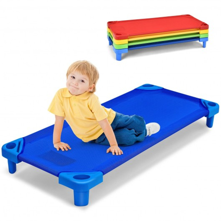 Pack Of 4 Colorful Kids Stackable Naptime Cot HY10001