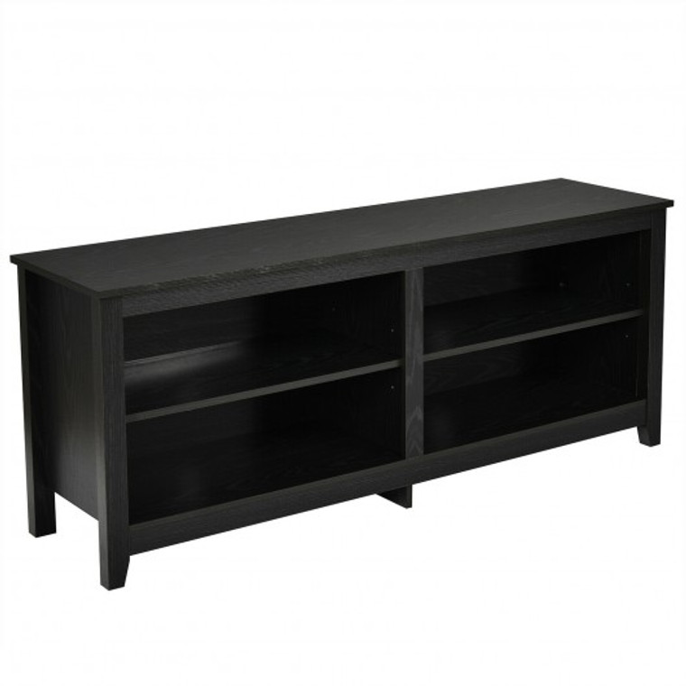 4-Cubby Tv Stand Media Console For Tv'S Up To 65" With 3-Position Height Adjustable Shelf HW66534