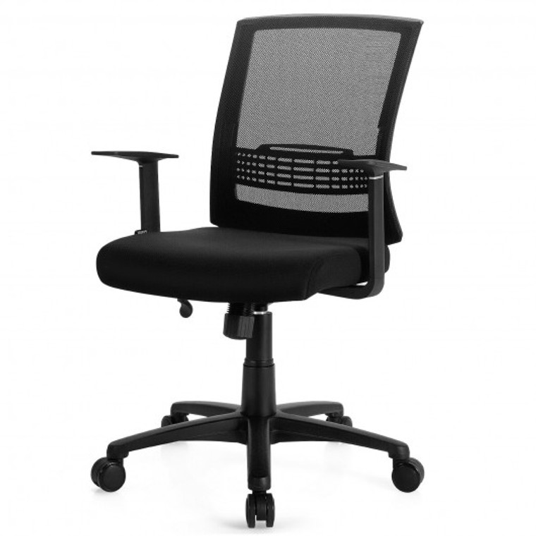 Adjustable Mid Back Mesh Office Chair With Lumbar Support HW67587