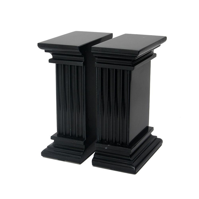 BE40-JB Renaissance Jet Black Marble Bookends by Marble Crafter