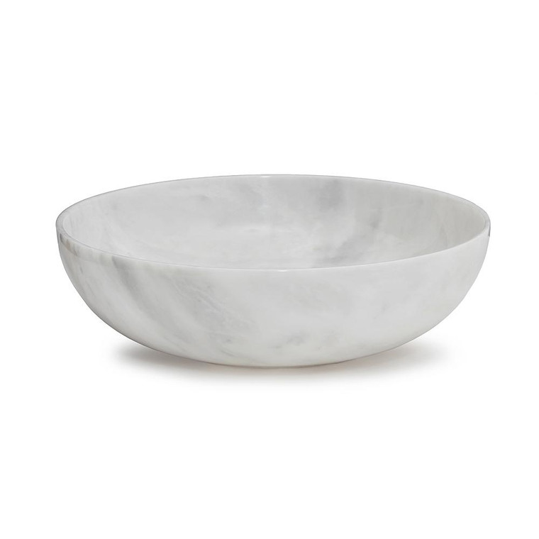 BW30-PW 16" Laurus Pearl White Marble Bowl by Marble Crafter