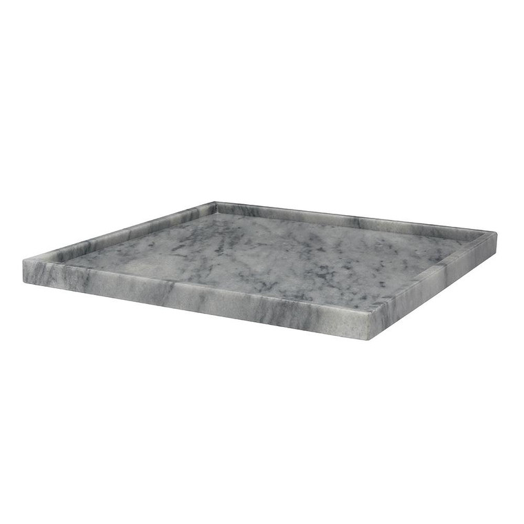 PC21-CG Ambrosia Cloud Gray Marble Polished Finish 16" Square Tray by Marble Crafter