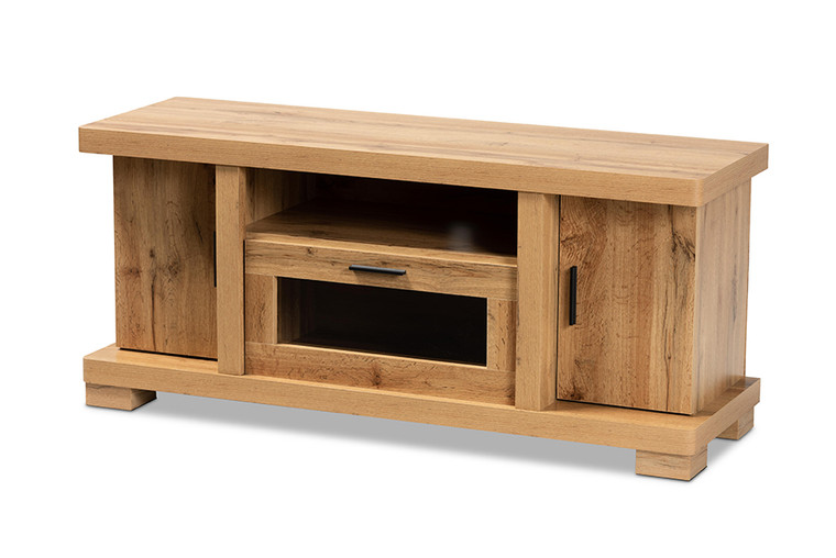 Baxton Studio Viveka Modern And Contemporary Oak Brown Finished Wood 2-Door Tv Stand TV838074-H-Wotan Oak