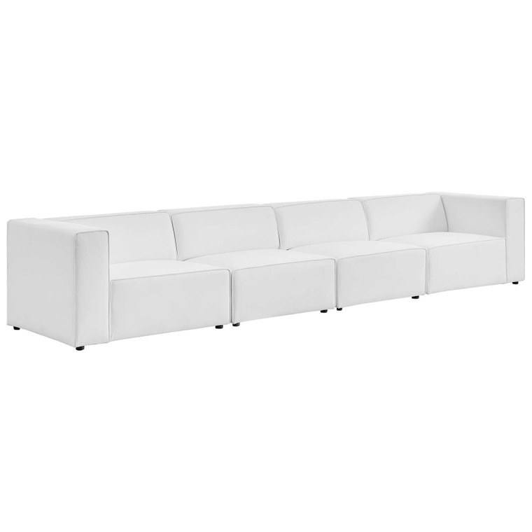 Mingle Vegan Leather 4-Piece Sectional Sofa EEI-4793-WHI By Modway Furniture