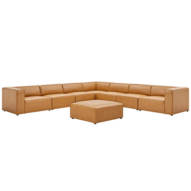 Mingle Vegan Leather 8-Piece Sectional Sofa Set EEI-4799-TAN By Modway Furniture