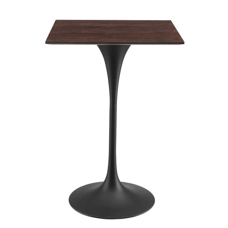 Lippa 28" Square Wood Bar Table EEI-4891-BLK-CHE By Modway Furniture