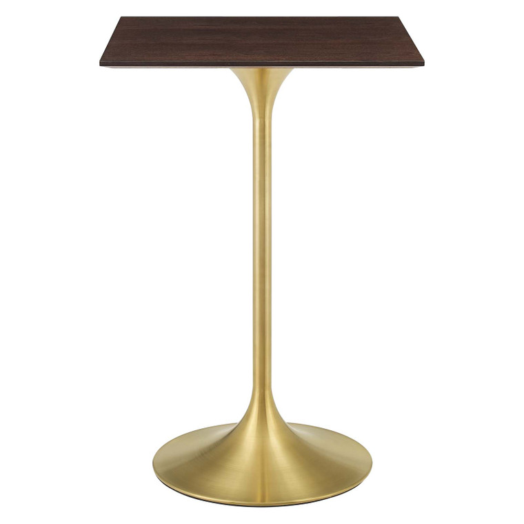 Lippa 28" Square Wood Bar Table EEI-5531-GLD-CHE By Modway Furniture