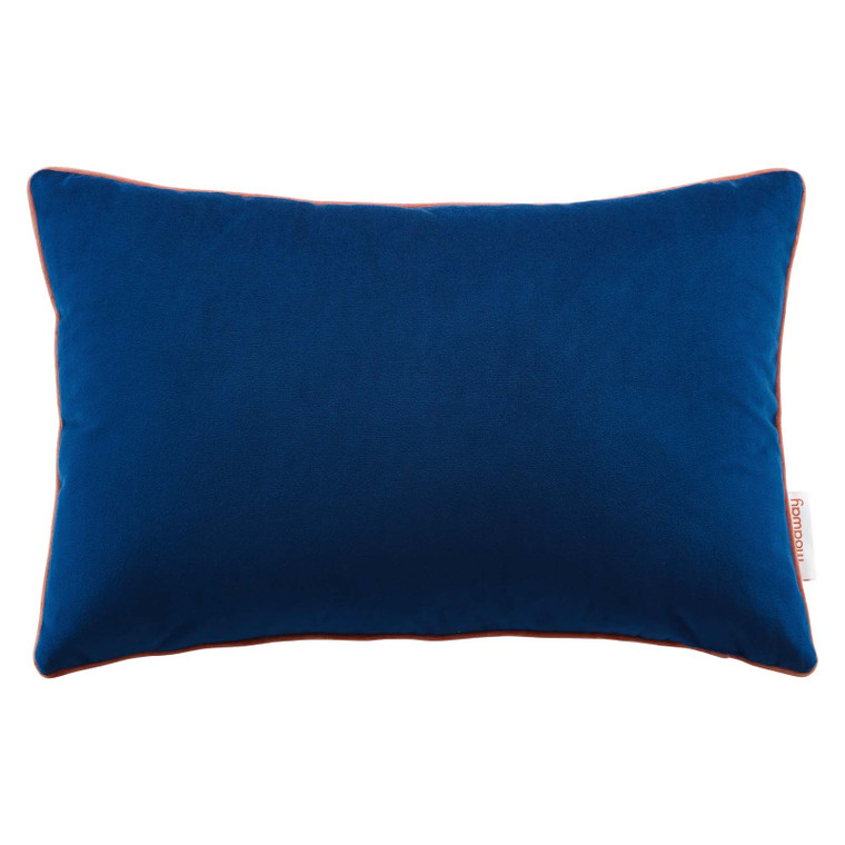 Accentuate 18" Lumbar Performance Velvet Throw Pillow EEI-4704-NAV-BLO By Modway Furniture