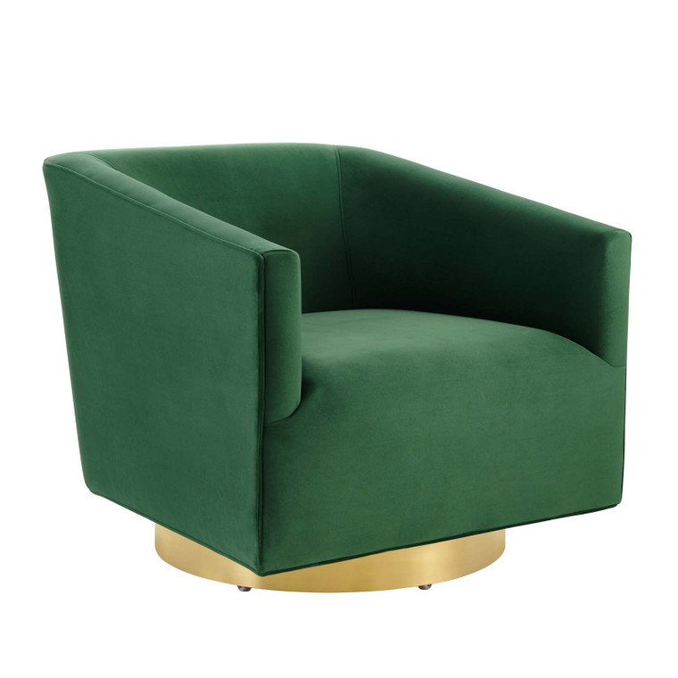 Twist Accent Lounge Performance Velvet Swivel Chair EEI-4626-GLD-EME By Modway Furniture