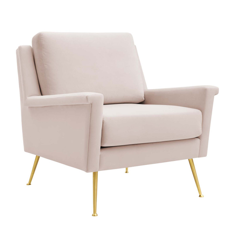 Chesapeake Performance Velvet Armchair EEI-4630-GLD-PNK By Modway Furniture