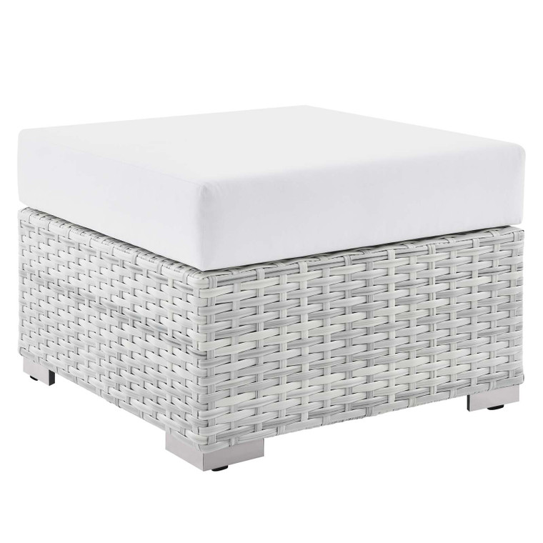 Convene Outdoor Patio Ottoman EEI-4301-LGR-WHI By Modway Furniture