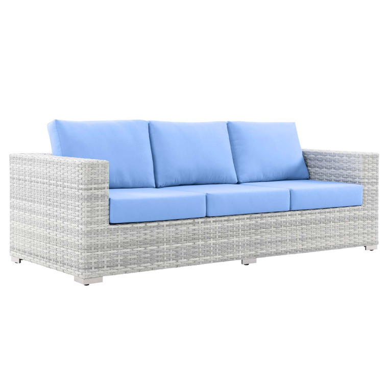 Convene Outdoor Patio Sofa EEI-4305-LGR-LBU By Modway Furniture