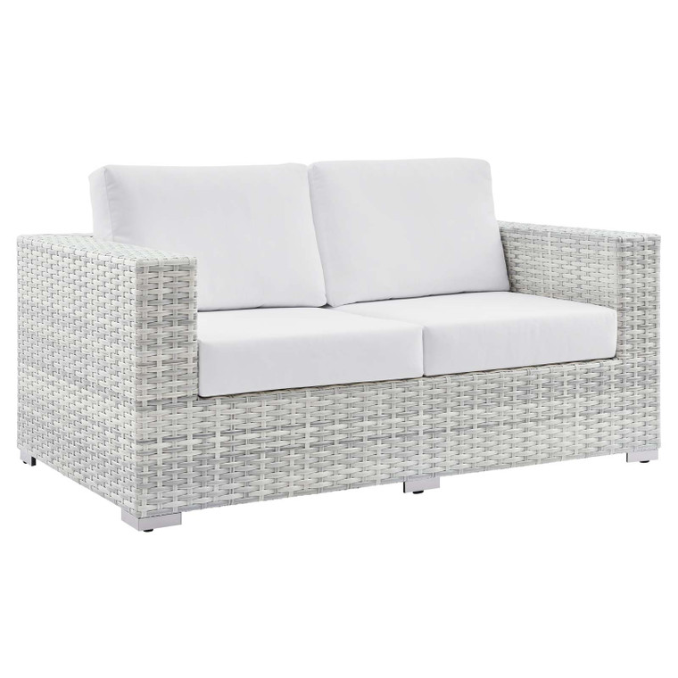 Convene Outdoor Patio Loveseat EEI-4306-LGR-WHI By Modway Furniture