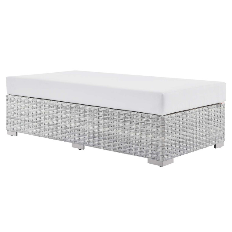 Convene Outdoor Patio Rectangular Ottoman EEI-4308-LGR-WHI By Modway Furniture