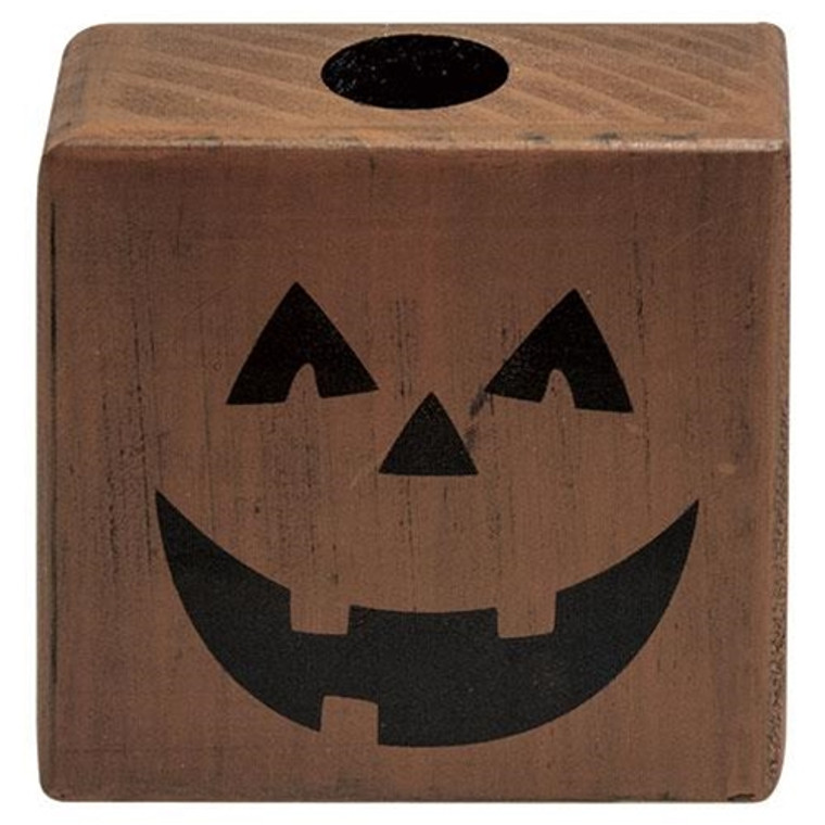 Jack O'Lantern Block Taper Holder G35382 By CWI Gifts