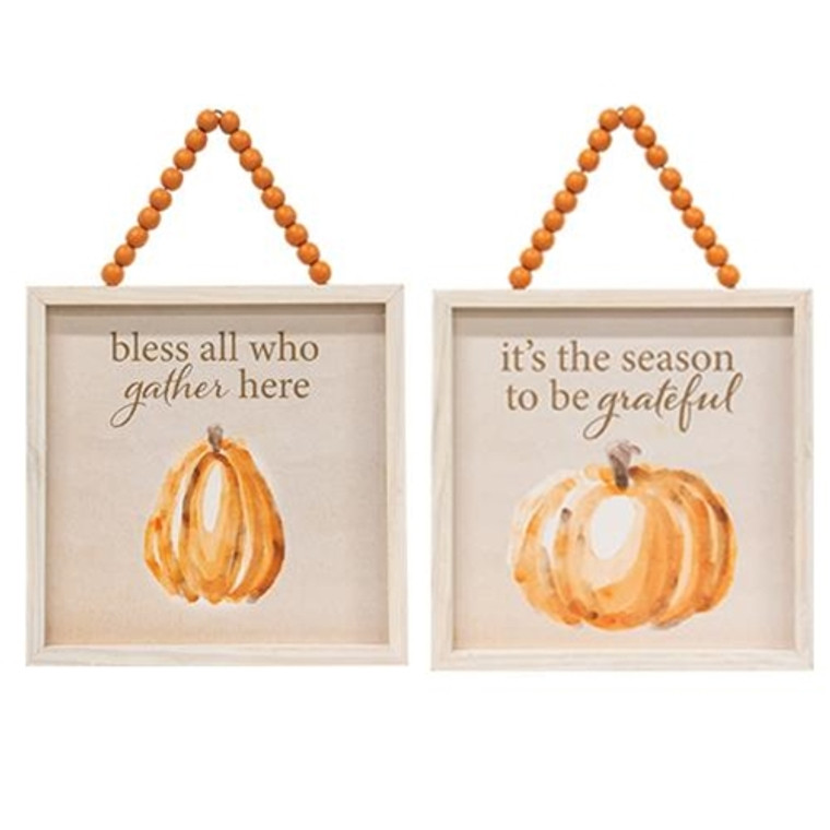 *Bless All Beaded Sign 2 Asstd. (Pack Of 2) G35545 By CWI Gifts