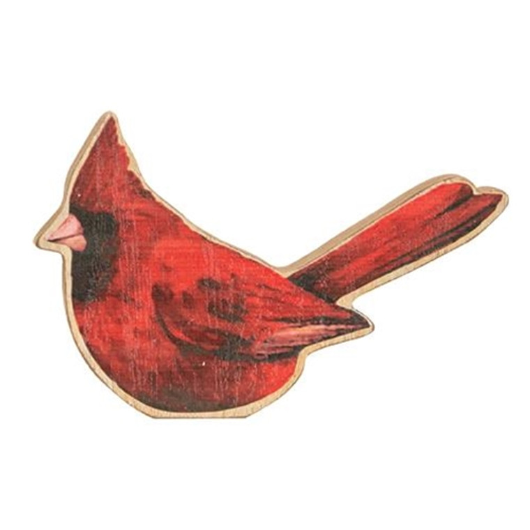 Chunky Wood Cardinal Sitter G35553 By CWI Gifts