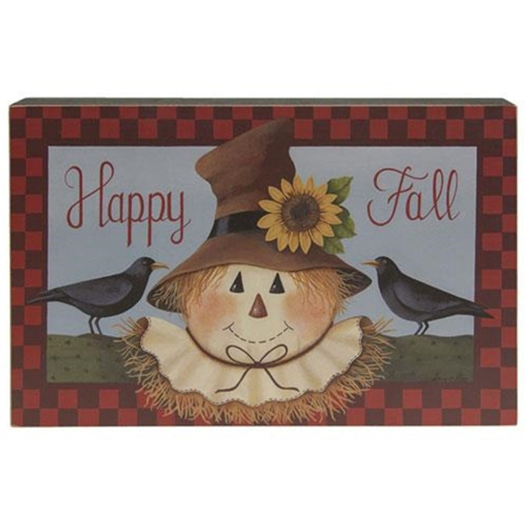 Happy Fall Scarecrow Box Sign G35573 By CWI Gifts