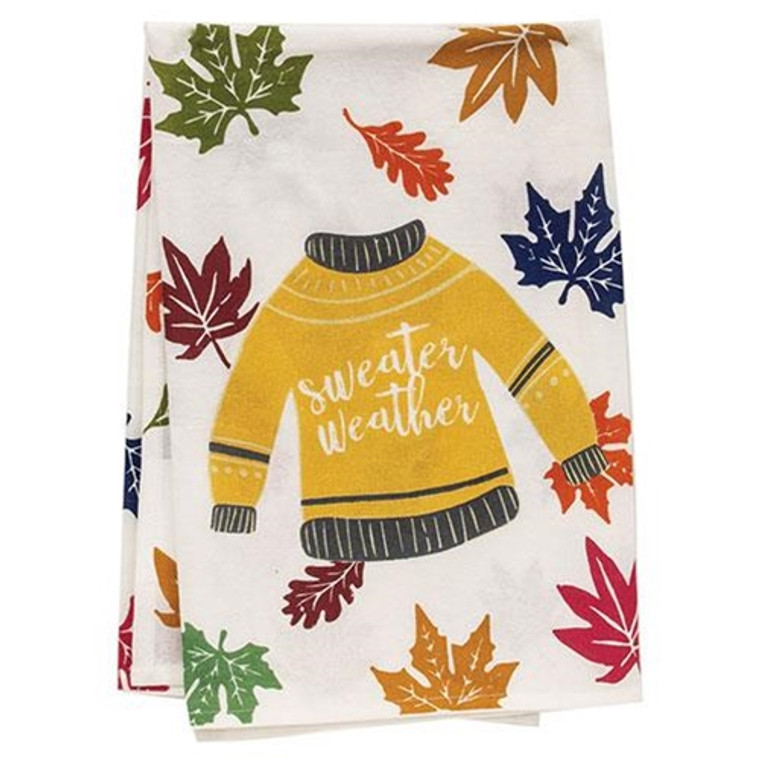 Fall Sweater Dish Towel G54071 By CWI Gifts