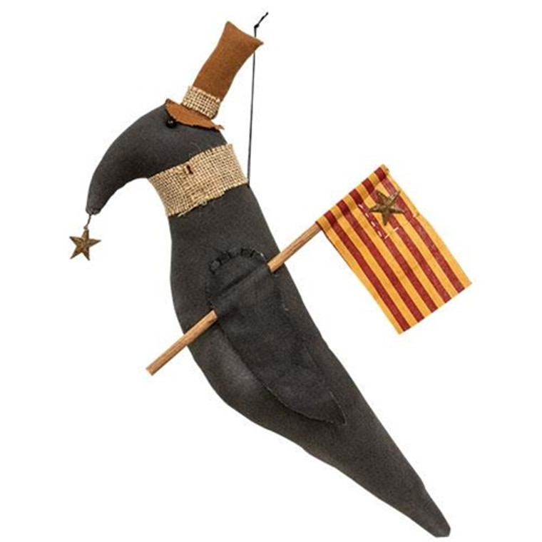 Crow With Flag Ornament GCS37934 By CWI Gifts