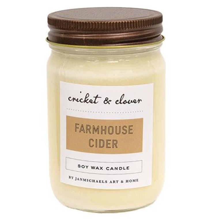 Farmhouse Cider Soy Jar Candle 12 Oz GJC300001 By CWI Gifts