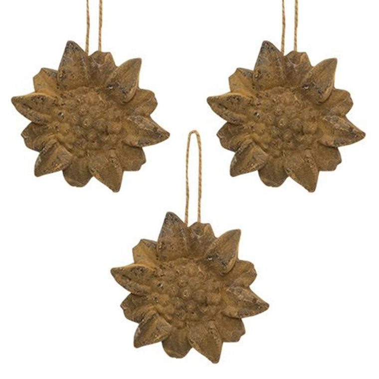 Beeswax Sunflower Ornaments (Set Of 3) GRJ748 By CWI Gifts