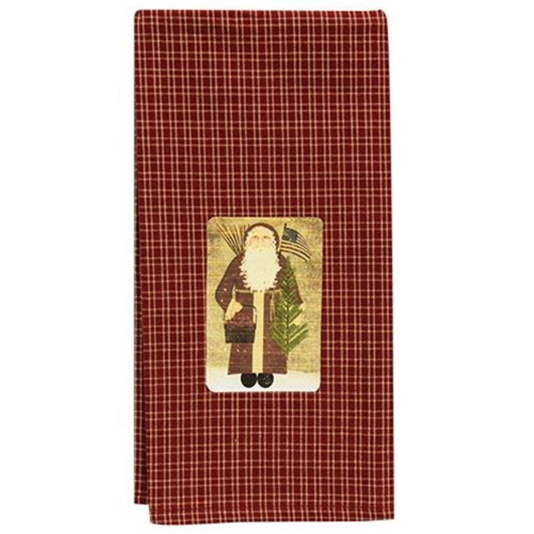 Santa With Flag Dish Towel GRJ824 By CWI Gifts