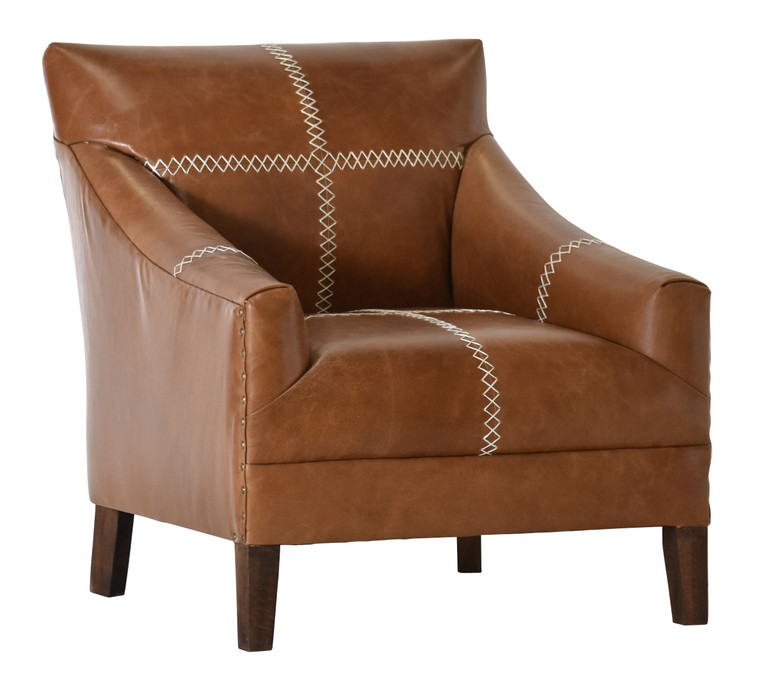 AFD Home 12020886 Sylas Brown Leather Chair