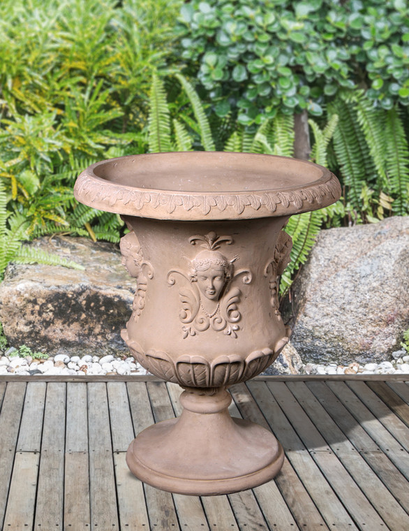 AFD Home 12019174 Classic Lady Mask Urn Stone Cast