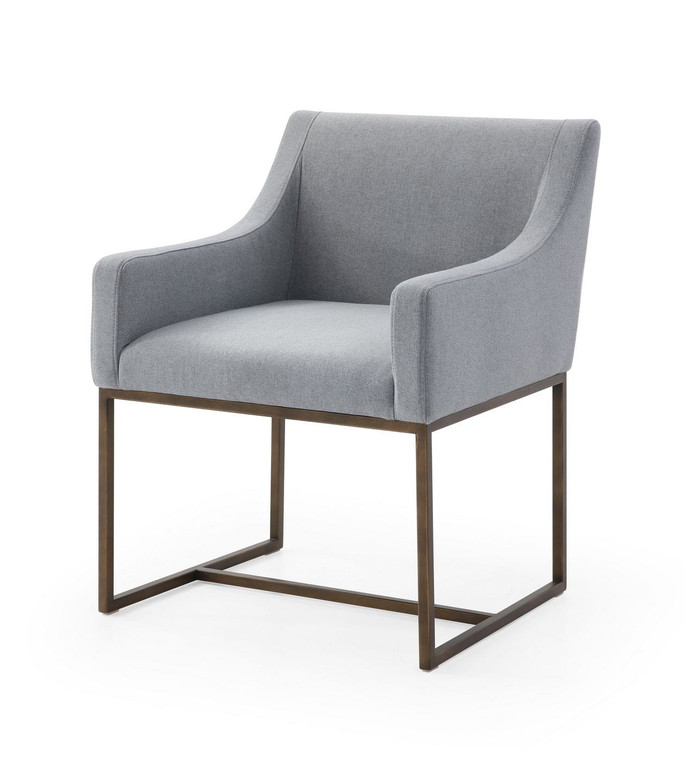 VIG Furniture VGVCB8363-LGRY-DC Modrest Elijah - Modern Grey & Copper Antique Brass Dining Chair