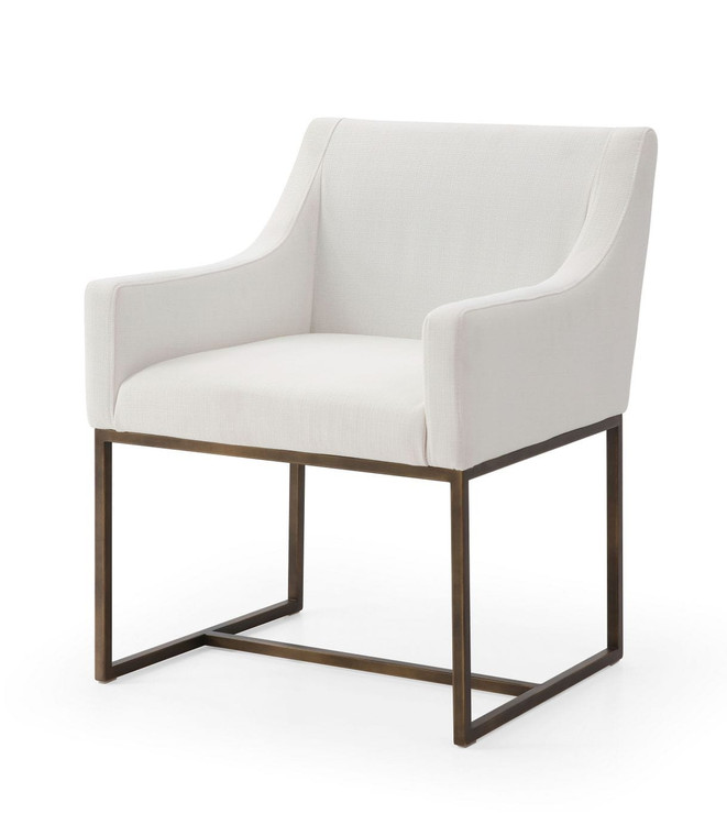 VIG Furniture VGVCB8363-WHT-DC Modrest Elijah - Modern Off White & Copper Antique Brass Dining Chair