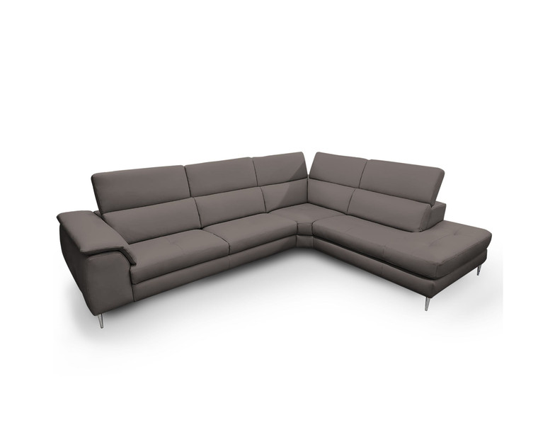 VIG Furniture VGCCVIOLA-KIM-BRN-RAF-SECT Coronelli Collezioni Viola - Italian Contemporary Brown Leather Right Facing Sectional Sofa