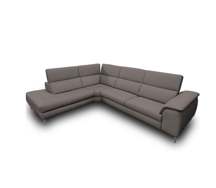 VIG Furniture VGCCVIOLA-KIM-BRN-LAF-SECT Coronelli Collezioni Viola - Italian Contemporary Brown Leather Left Facing Sectional Sofa