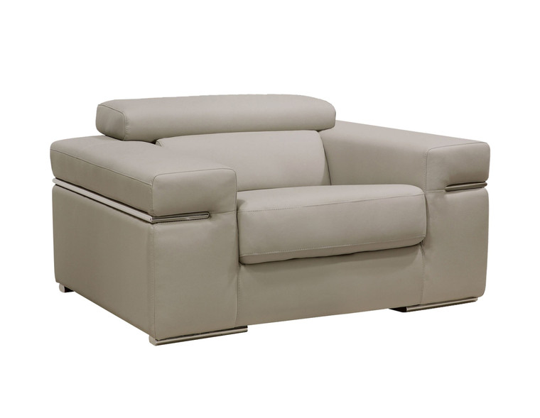 VIG Furniture VGEV8020-GRY-CH Divani Casa Atlantis - Modern Light Grey Vegan Leather Accent Chair