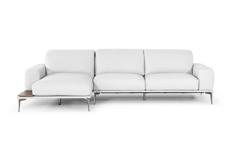 VIG Furniture VGNTVILLENEUVE-WHTX-LAF-SECT Estro Salotti Villeneuve - Modern White Italian Left Facing Sectional Sofa