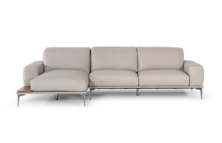 VIG Furniture VGNTVILLENEUVE-GRY-LAF-SECT Estro Salotti Villeneuve - Modern Grey Italian Left Facing Sectional Sofa