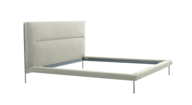 VIG Furniture VGODZW-20107-WHT-BED Modrest Bergeron - Contemporary Cream Woven Fabric Bed