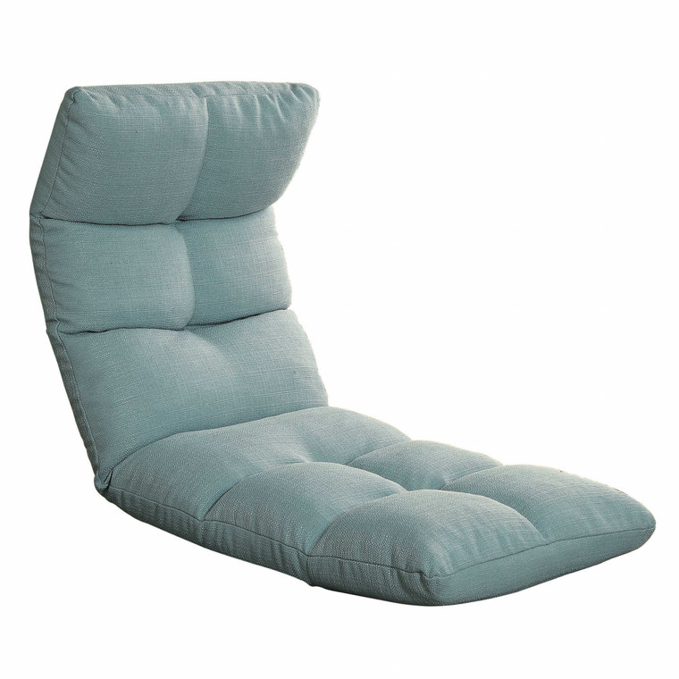 Homeroots 51" X 20" X 4" Teal Linen Gaming Floor Chair 286197