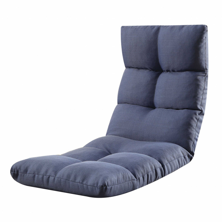 Homeroots 51" X 20" X 4" Blue Linen Gaming Floor Chair 286198