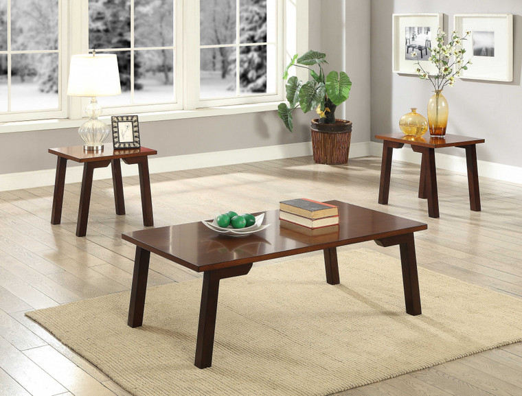Homeroots 48" X 24" X 16" 3Pc Walnut Pack Coffee And End Table Set 286355