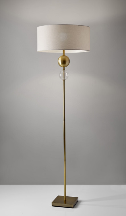 Homeroots 20" X 20" X 69" Brass Metal Floor Lamp 372695