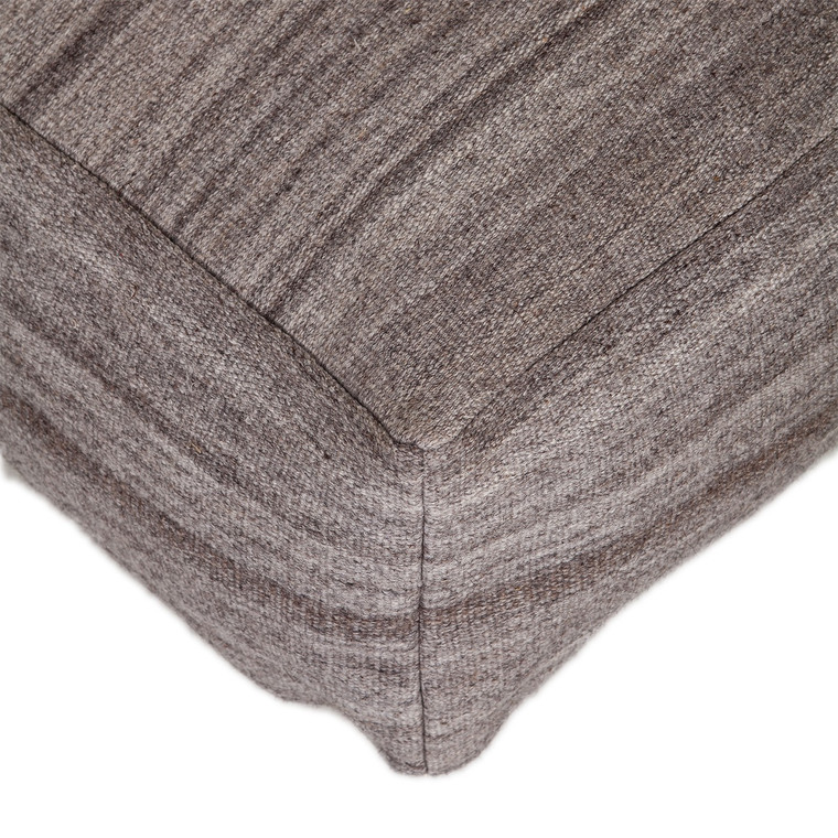 Homeroots Stone Gray And Brown Pouf 383109
