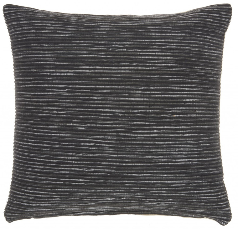 Homeroots Charcoal Distressed Stripes Throw Pillow 386371