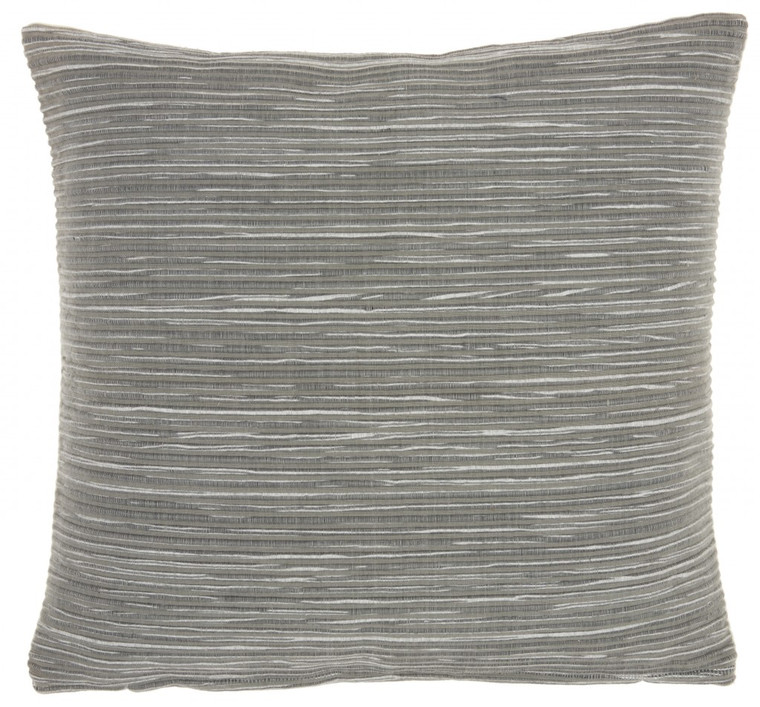 Homeroots Gray Distressed Stripes Throw Pillow 386372