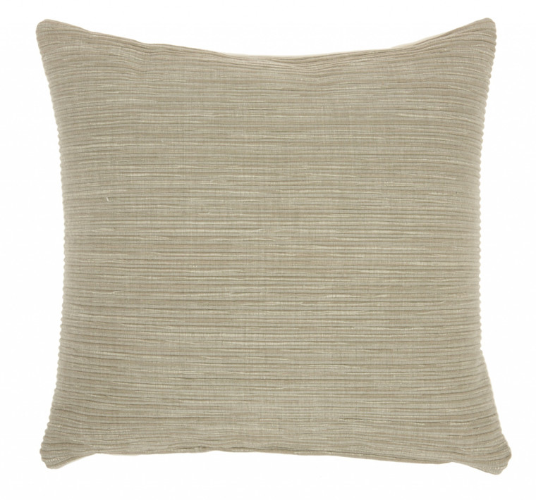 Homeroots Taupe Distressed Stripes Throw Pillow 386374